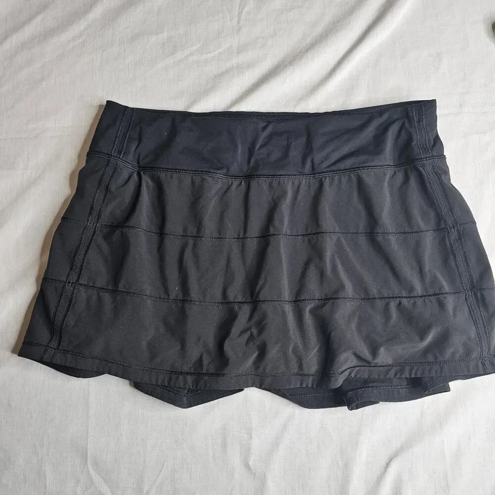 Lululemon Pace Rival Black Tennis Golf Pickleball Skort Skirt Size 8 Activewear - Picture 7 of 10